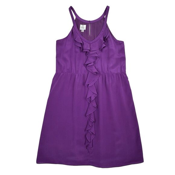 Suzi Chin Dresses & Skirts - Suzie Chin For Maggy Boutique Women Silk Dress Sz 14 Purple Ruffle Racerback